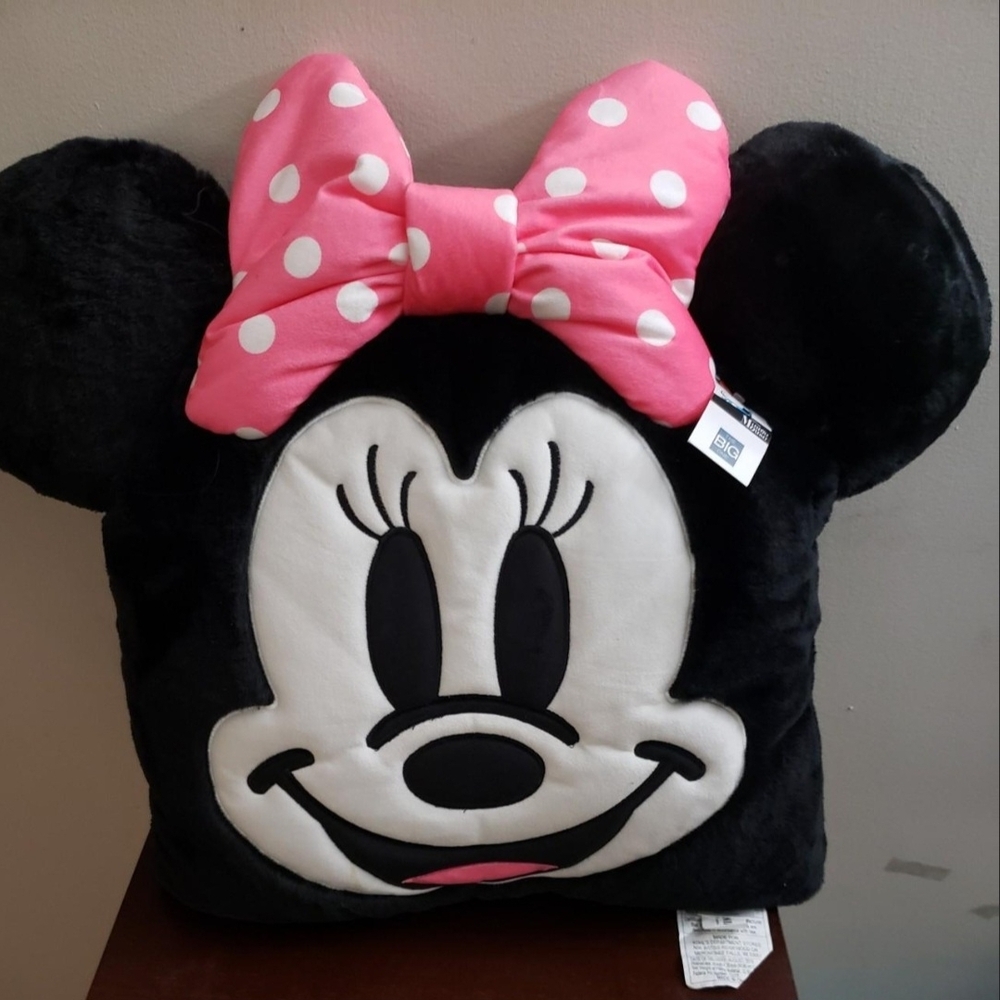 Disney Minnie Mouse Black and Pink Stuffed Animal